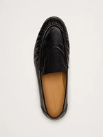 Leather Moc-Toe loafer