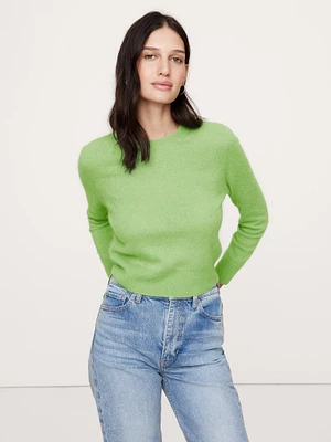 Lightweight Brushed Cashmere Crew-Neck Sweater