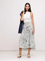 Matte Silk Midi Skirt