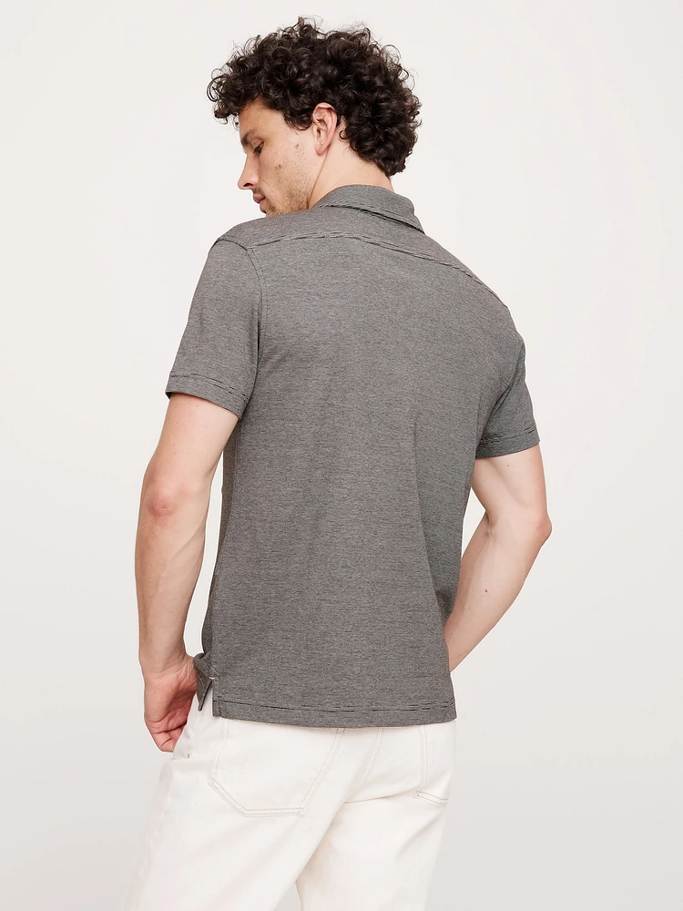 Luxury-Touch Stripe Polo