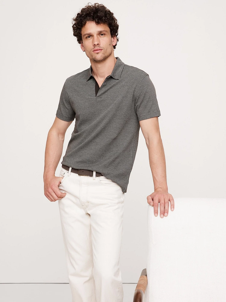 Luxury-Touch Stripe Polo