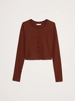 Ribbed Cardigan Cropped Top