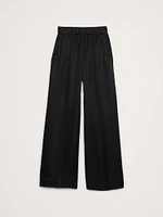 High-Rise Wide-Leg Viscose-Linen Pull-On Pant