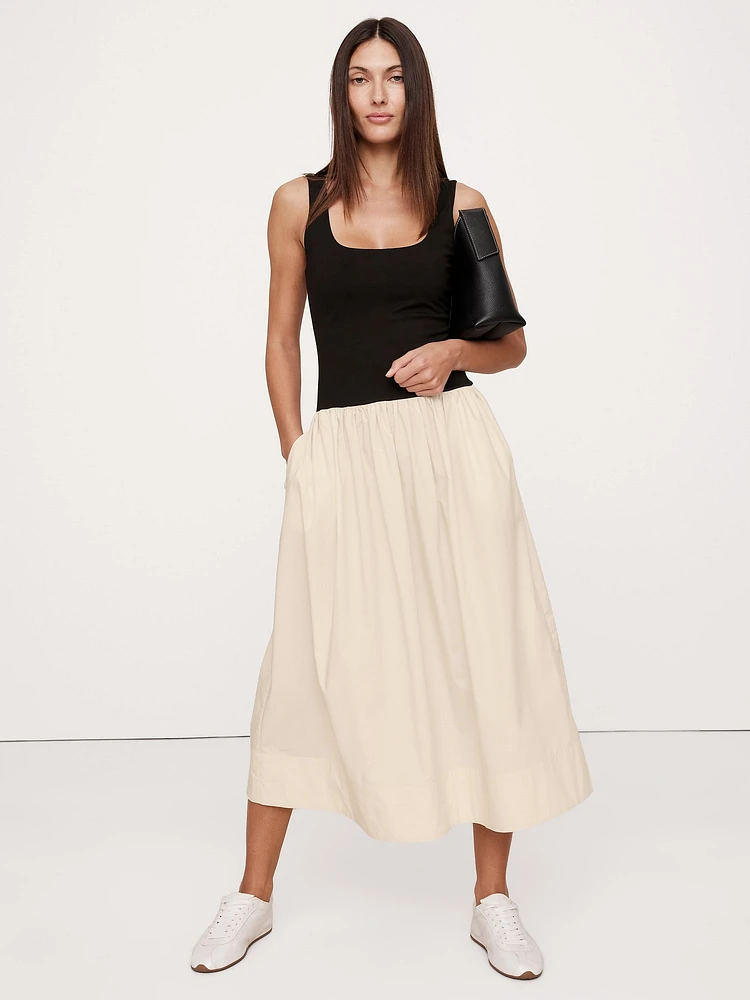 Drop-Waist Midi Dress