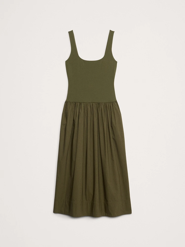 Drop-Waist Midi Dress