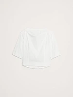 Oversized Cotton Poplin Boat-Neck Top