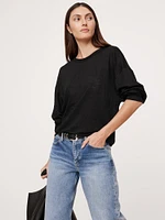 Linen Long-Sleeve Dolman T-Shirt