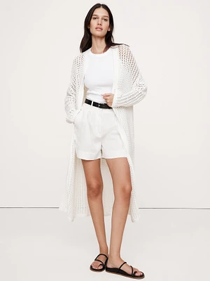 Oversized Cotton Crochet Duster Cardigan