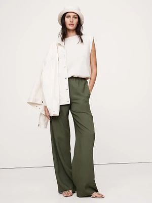 Pull-On Wide-Leg Pant