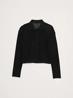 Mesh Polo Cardigan