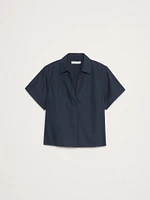 Poplin Cropped Popover Shirt