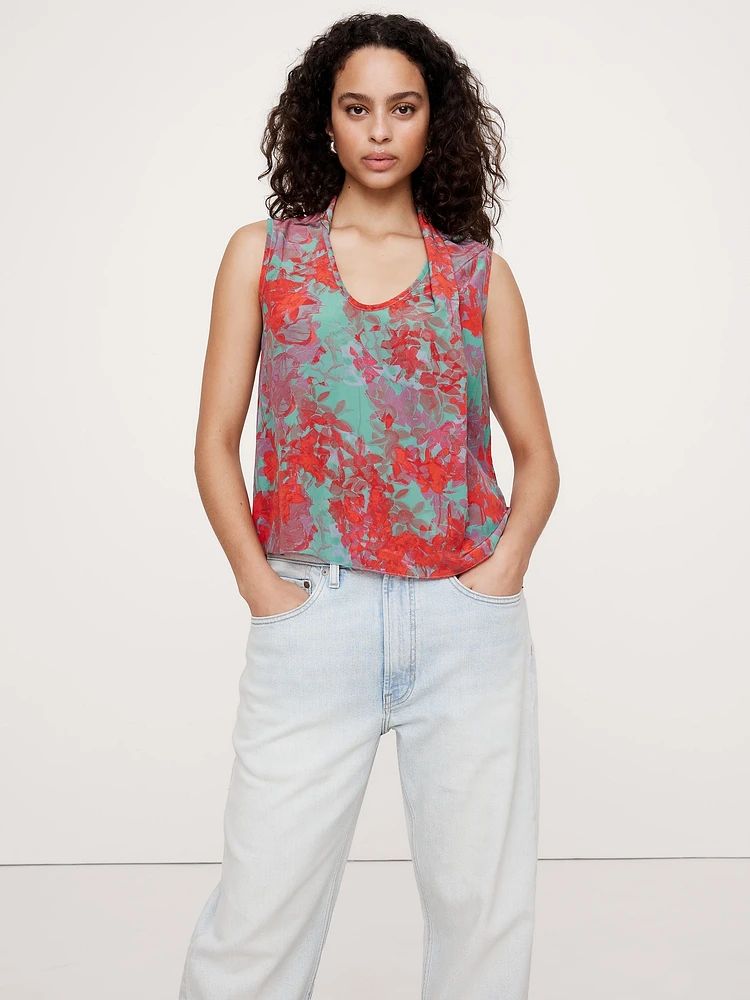 Matte Silk Draped Tank