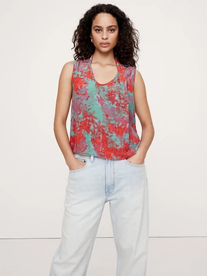 Matte Silk Draped Tank
