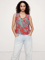 Matte Silk Draped Tank