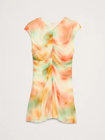 Chiffon Ruched-Front Mini Dress