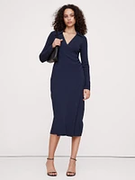 Polo Wrap Sweater Dress