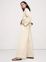 Pull-On Wide Leg Satin Pant