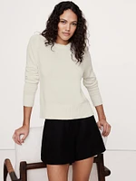 Cotton-Silk Crew-Neck Sweater