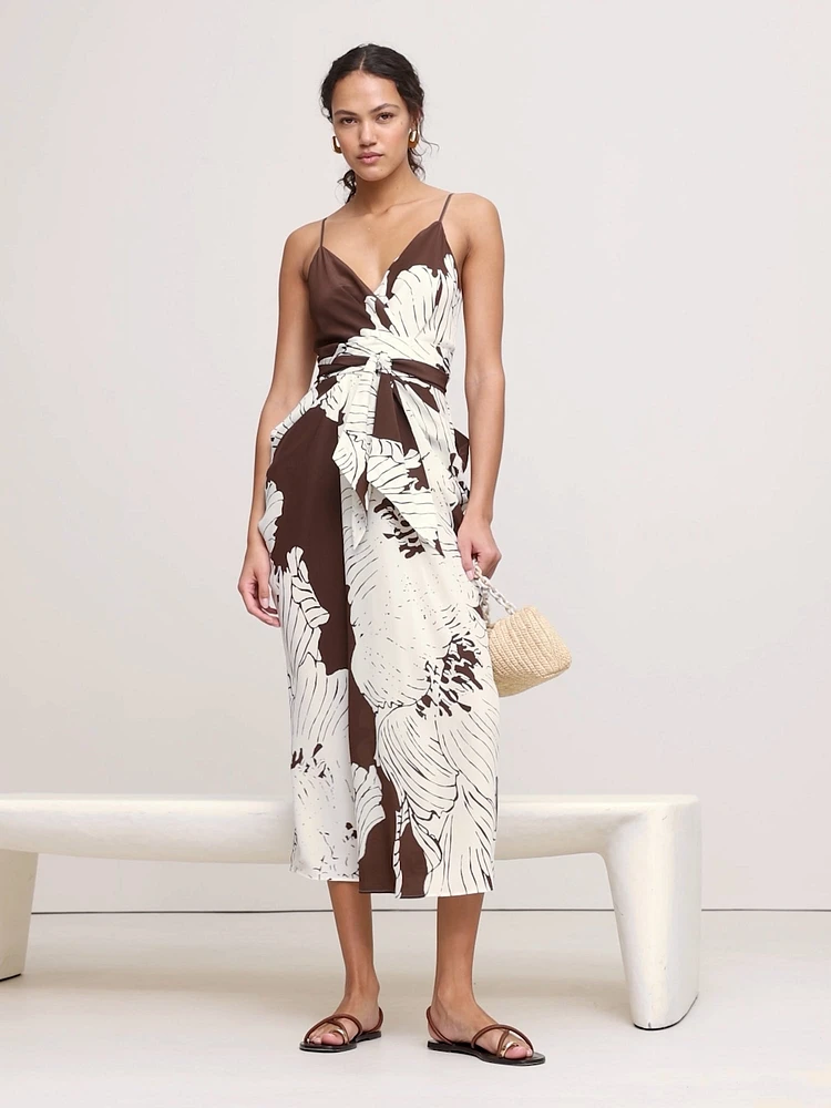 Matte Silk Wrap Dress