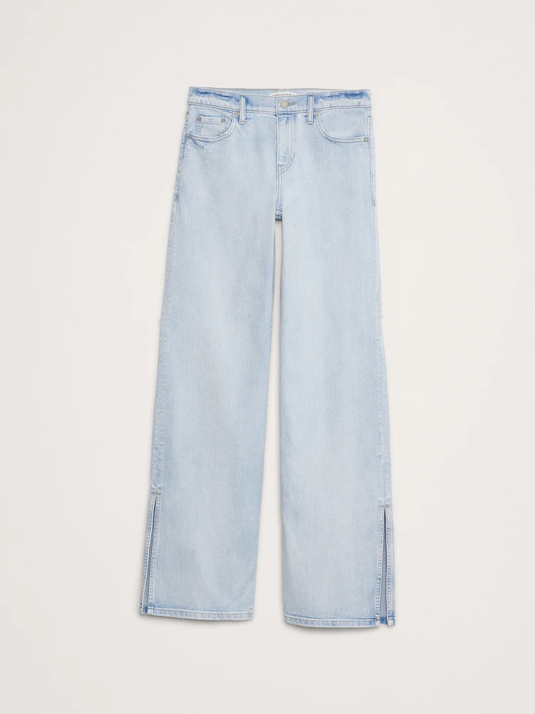 The Icon Classic Mid-Rise Wide-Leg Split-Hem Jean