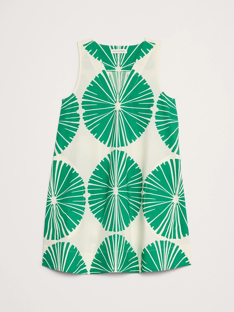 Cotton Poplin Swing Mini Dress