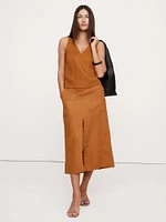 Linen Cross-Back Tank