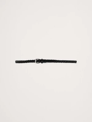 Skinny Braided Leather Belt