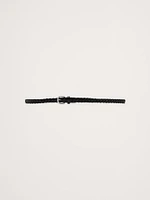 Skinny Braided Leather Belt