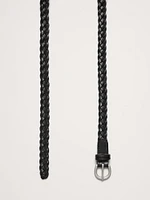 Skinny Braided Leather Belt