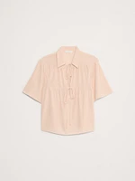 Matte Silk Tie-Front Shirt