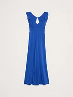 Matte Silk Open-Back Maxi Dress