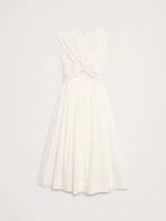 Mixed-Media Cut-Out Midi Dress
