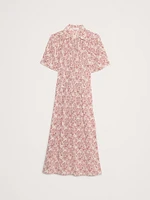 Matte Silk Tie-Front Shirt Dress