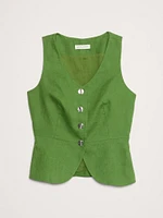 Linen Button-Front Vest