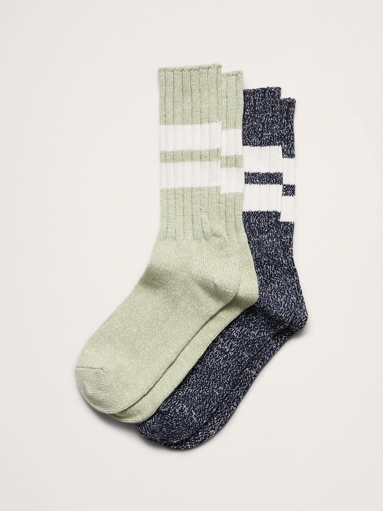 Cotton-Blend Crew Sock 2-Pack