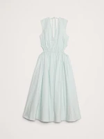 Cotton Poplin Side Cut-Out Midi Dress