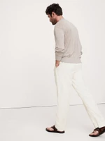 Relaxed Linen-Cotton Pull-On Beach Pant
