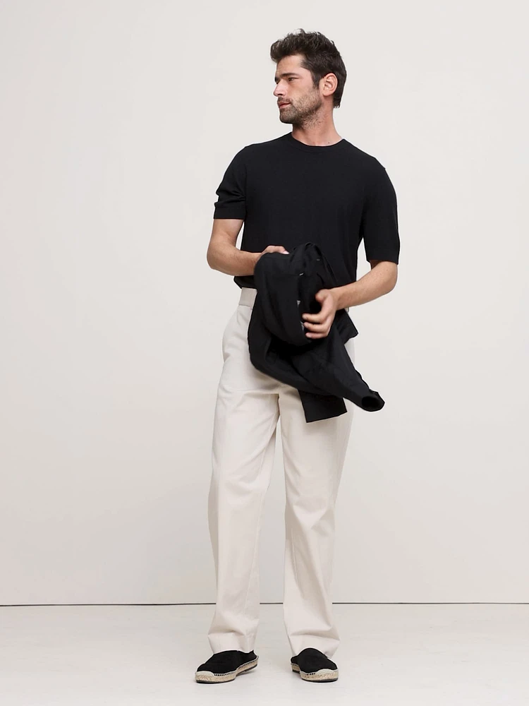 Cashmere-Silk Short-Sleeve Sweater