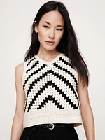 Embroidered Cotton Crochet Top
