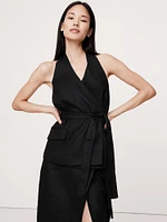 Linen Halter Wrap Tunic