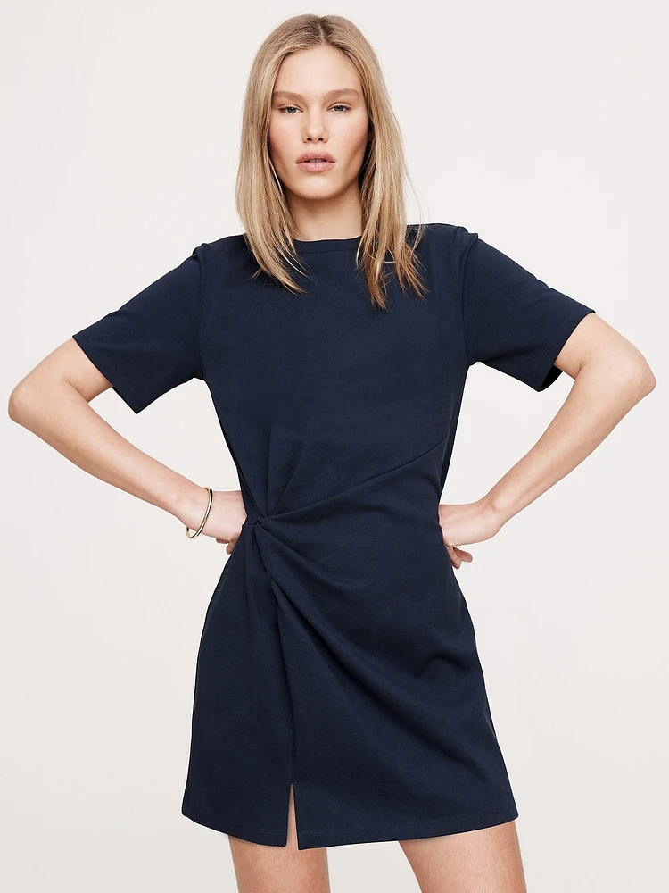 Cotton Twisted T-Shirt Dress