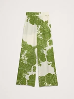 Pull-On Wide-Leg Matte Silk Pant
