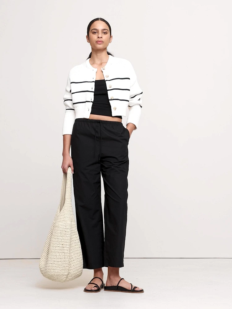 Cotton Poplin Pull-On Pant