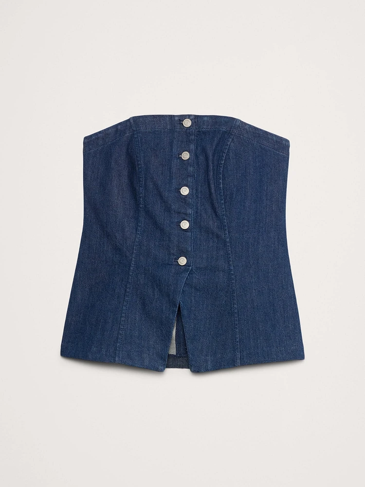 Strapless Denim Vest