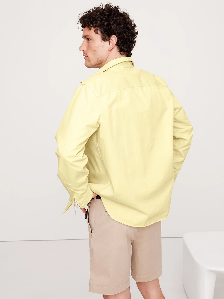 Standard-Fit Cotton Twill Shirt Jacket