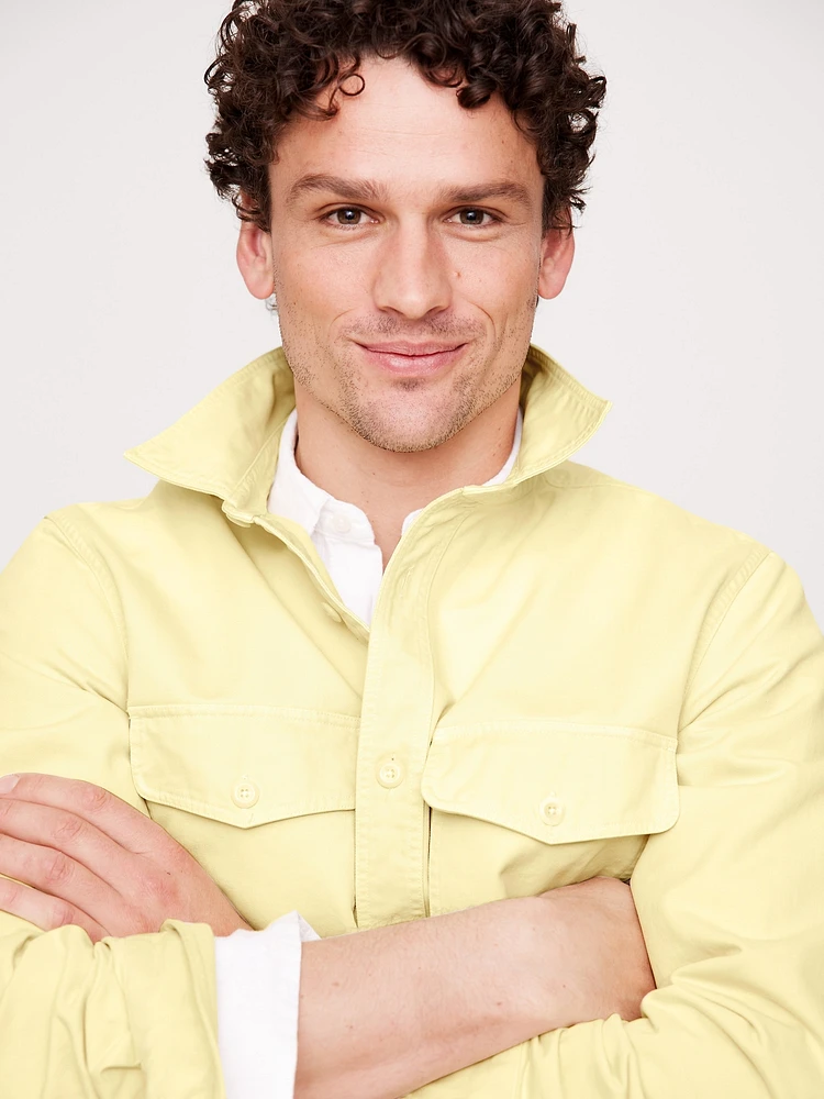 Standard-Fit Cotton Twill Shirt Jacket