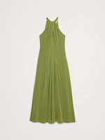 Matte Silk Halter Maxi Dress