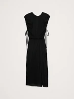 Stretch-Crepe Open-Back Midi Dress