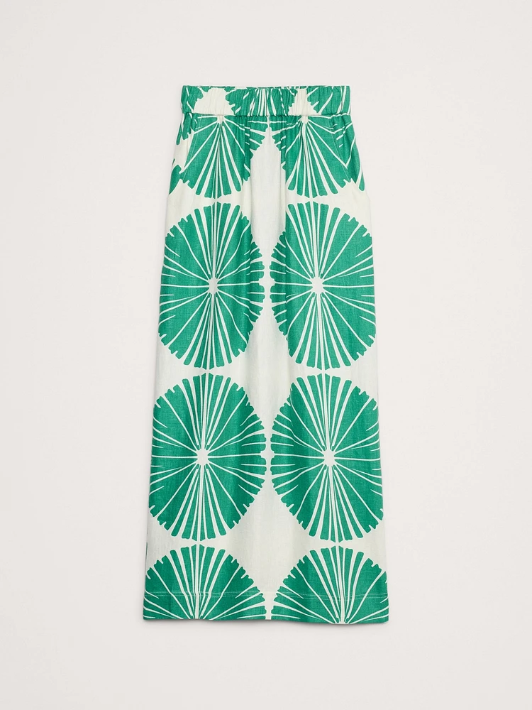 Linen Pull-On Maxi Skirt