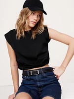 Cotton Bubble-Hem Top